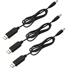 V Telesky 4 Paket USB - Dc Güç Kablosu, 12 V Gücü Dönüştürülmesi Gereken Cihazlar Için 5,5 x 2,1 mm Fiş Namlu Jak ile 5 V - 12 V Gücü (Siyah, 3,3 Feet/1 Metre)