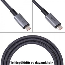 1mt USB 4.0 240W Thunderbolt Type-C To Type-C Şarj, Data ve 8k 60Hz Görüntü Aktarım Kablosu