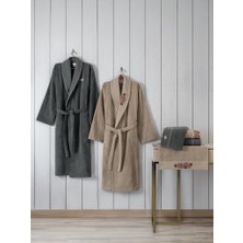 SHC4200 Aile Bornoz Seti Yamka Bej-Antrasit