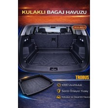 Renault Megane 4 Sedan Çift Kulaklı (2017) Havuzlu Bagaj Paspası Trobus