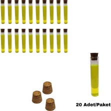 Labbakkal Cam Deney Tüpü 100X20 mm - Dibi Düz 25 ml Mantar Tıpalı 20 Adet