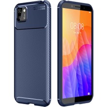 SHC4200 Y5P Kılıf Auto Focus Karbon Kapak - Lacivert