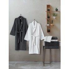 SHC4200 Aile Bornoz Seti Carlos Beyaz-Antrasit