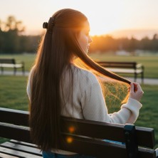 SHC4200 Fiber Sentetik Düz 8 Parça Çıt Çıt / Kahve Karamel