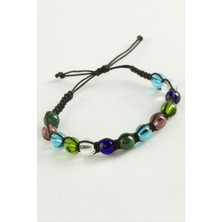 SHC4200 Cam Boncuk Makrome Ip Bileklik