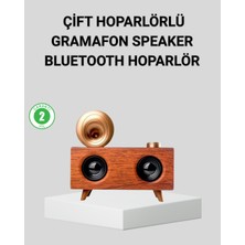 SHC4200 Gramafon Bluetooth Hoparlör Çift Stereo Sesli Fm Radyo Destekli