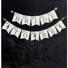 SırmalıHome Bekarlığa Veda Partisi Için 'bride To Be' Yazılı ve Figürlü 2 Metre Flama Ipli Banner Duvar Süsü