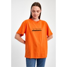 Yakamor Unisex Oversıze Baskılı Sıfır Yaka Tshırt