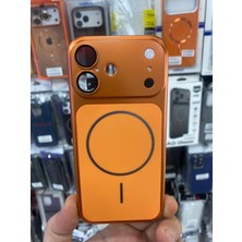 Elixem İphone 16 Uyumlu Turuncu Spark Premium Sert Magsafe 17 Serisine Dönüşüm Kılıf