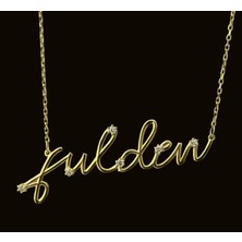 Mavili Gümüş Yeni Trend Taşlı Gümüş Isim Kolye