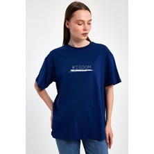 Yakamor Unisex Oversıze Baskılı Sıfır Yaka Tshırt