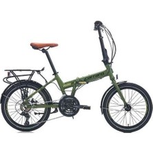 Carraro Flexi 121 20 Jant Katlanır Bisiklet | 35 cm Kadro | 21 Vites | V-Fren | Mat Haki Siyah Bakır | Blc Bisiklet