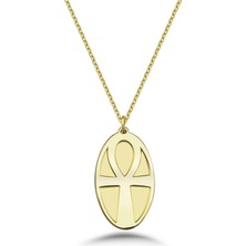 Mavili Gümüş Ankh Gümüş Kolye