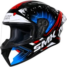 Smk Kapalı Kask Stellar Flare GL215 Siyah Beyaz Mavi