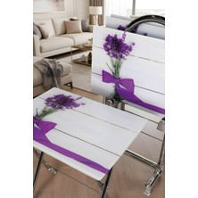 Lumis Garden Lumisgarden 4’lü Katlanır Cam Beyaz Kurdele Desenli Çanta Zigon Sehpa – Krom Ayak