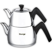 Hepta Collection Stevig 4 Turkish Tea 18/10 Paslanmaz Çelik Çaydanlık Takımı Büyük Boy ST-501