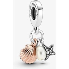 Nur Silver Deniz Kabuğu, Deniz Yıldızı ve İncili Gümüş Charm NUR-BL00282