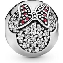 Nur Silver Mickey Mouse Yuvarlak Gümüş Charm NUR-BL10036