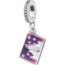 Nur Silver Sallantılı Postcard Gümüş Charm NUR-BL12409