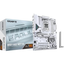 Hepta Collection Gıgabyte B850 Eagle Wıfı7 Ice LGA1851 Ddr5 7600MHZ(OC) Pcıe 5.0 M.2 Nvme Wifi 7 2.5gbe Lan Beyaz Atx