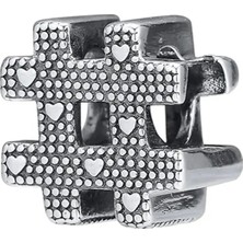 Nur Silver Hashtag Sembolü Gümüş Charm NUR-BL01069