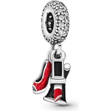 Nur Silver Sallantılı Ruj Elbise Ayakkabı Gümüş Charm NUR-BL00962