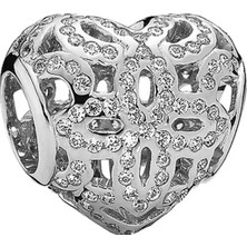 Nur Silver Kalp Gümüş Charm NUR-BL01071