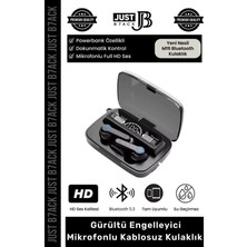Just B7ack #M19KULAKLIK Dijital Göstergeli Powerbanklı Hd Hi-Fi Ses Dokunmatik 5.3 Mikrofonlu Kablosuz Kulaklık