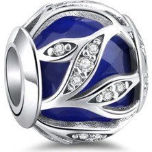 Nur Silver Mavi Kafes Gümüş Charm NUR-BL08803