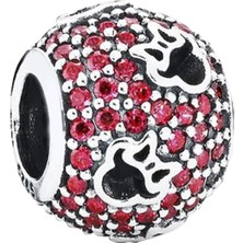 Nur Silver Mickey Mouse Yuvarlak Gümüş Charm NUR-BL00093