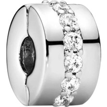 Nur Silver Taşlı Durdurucu Gümüş Charm NUR-BL00099