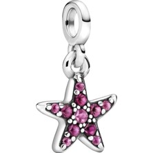 Nur Silver Pembe Taşlı Yıldız Me Gümüş Charm NUR-BL00102