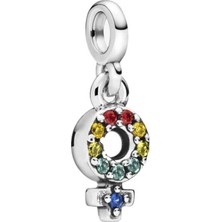 Nur Silver Rengarenk Kadın Sembol Me Gümüş Charm NUR-BL00128