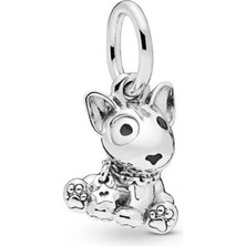 Nur Silver Tasmalı Köpek Gümüş Charm NUR-BL00143
