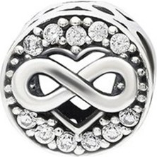 Nur Silver Sonsuzluk Taşlı Yuvarlak Gümüş Charm NUR-BL00145