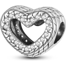 Nur Silver Kalp Gümüş Charm NUR-BL00328