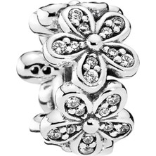 Nur Silver Sıralı Papatya Gümüş Charm NUR-BL09790