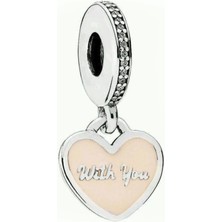 Nur Silver With You Sallantılı Kalp Gümüş Charm NUR-BL09092