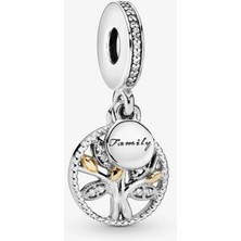 Nur Silver Aile Ağacı Sallantılı Gümüş Charm - NUR-CM00500