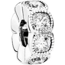 Nur Silver Baget Taşlı Pave Gümüş Charm NUR-BL00245