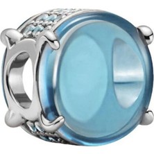Nur Silver Mavi Murano Gümüş Charm NUR-BL02010