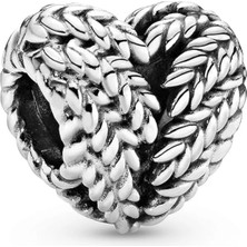 Nur Silver Buğday Kalp Gümüş Charm NUR-BL00177