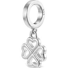 Nur Silver Sallantılı Yonca Gümüş Charm NUR-BL00186