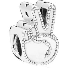 Nur Silver Zafer İşareti Gümüş Charm NUR-BL01239