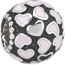 Nur Silver Pembe Kalp Gümüş Charm NUR-BL01303