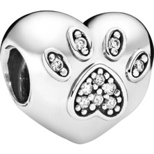 Nur Silver Taşlı Pati Gümüş Charm NUR-BL01234