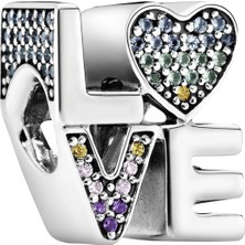 Nur Silver Love Gümüş Charm NUR-BL01233