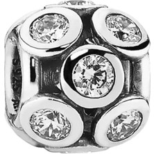 Nur Silver Yuvarlak Taşlı Gümüş Charm NUR-BL12100