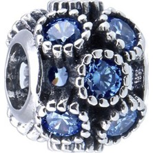 Nur Silver Mavi Taş Detaylı Gümüş Charm NUR-BL00049