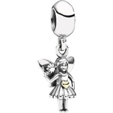 Nur Silver Sallantılı Gümüş Melek Gümüş Charm NUR-BL12483